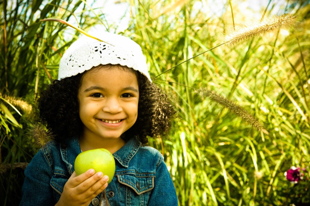 Little Girl with Green Apple