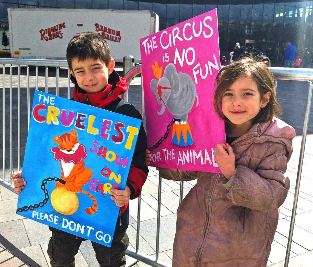 Kids At Ringling Protest