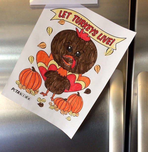 Turkey Coloring-Sheet-on-Fridge