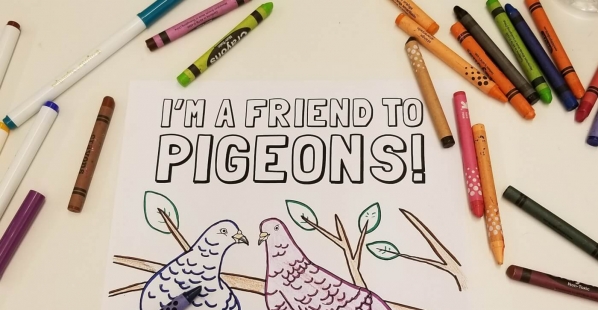 Free “Friend to Pigeons” Coloring Sheet!