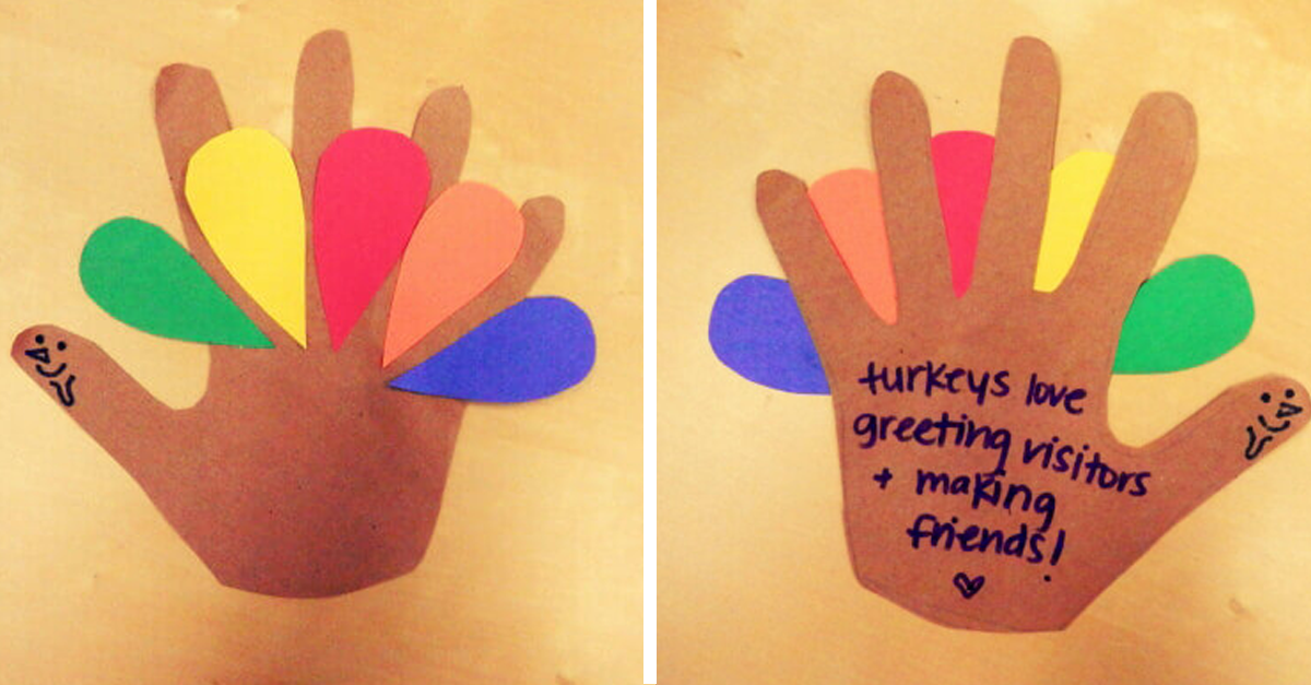 completed thanksgiving hand Give Turkeys a Hand With This Animal-Friendly Activity