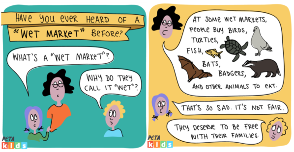 PETA Kids’ ‘Wet Market’ Comic Strip Explains What’s Happening Right Now