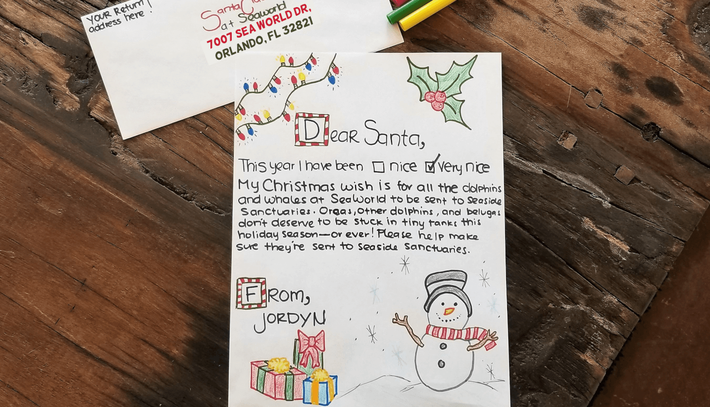 Letter to Santa at SeaWorld