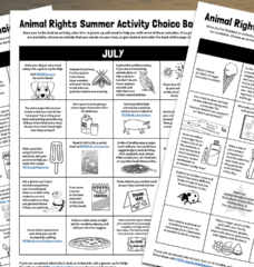 Summertime Kindness to Animals Activity Choice Boards