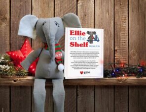 Stuffed elephant "Ellie" on the shelf toy